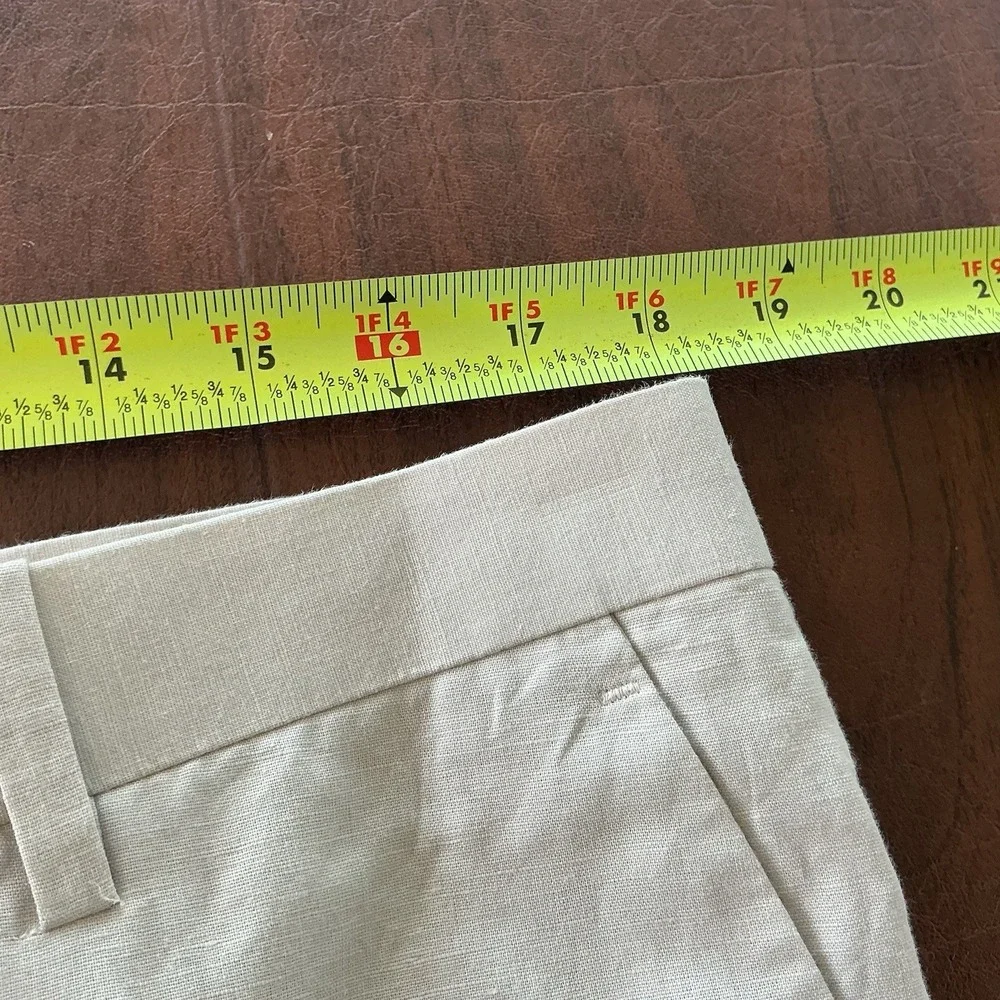 INC Pants Mens 36x32 Linen Blend Tan Flat Front Lightweight Comfort Classic